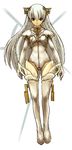  ar_tonelico ar_tonelico_i blue_eyes boots braid flat_chest full_body gloves hair_ornament headgear highres leotard long_hair looking_at_viewer parted_lips see-through shurelia sketch solo standing tetsu_(kimuchi) thigh_boots thighhighs turtleneck twin_braids white_background white_footwear white_gloves white_hair 