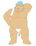  2019 anthro belly brown_fur bulge clothing fundoshi fur gouryou humanoid_hands japanese_clothing male mammal mohawk moobs navel nipples nunutaro3 overweight overweight_male simple_background solo suid suina sus_(pig) tokyo_afterschool_summoners tusks underwear video_games white_background wild_boar 