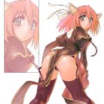 animal_ears ass blush cat_ears chain juliet_sleeves long_sleeves morii_shizuki priest priest_(ragnarok_online) puffy_sleeves ragnarok_online solo thighhighs white_background zoom_layer 