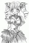  blush drill_hair gothic_lolita greyscale lolita_fashion monochrome original senomoto_hisashi solo twintails 