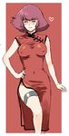  blush breasts china_dress chinese_clothes closed_eyes covered_nipples dress gundam gundam_zz haman_karn heart medium_breasts mizuhara_aki pink_hair short_hair skin_tight smile solo thigh_strap zeta_gundam 