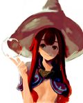  bubble flat_chest green_eyes hat kawata_hisashi long_hair magic ninety-nine_nights no_bra red_hair smile solo tyurru witch_hat 