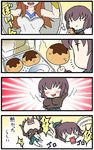  4koma artist_request asahina_mikuru blush breasts chibi comic flat_chest huge_breasts multiple_girls nagato_yuki out_of_character suzumiya_haruhi_no_yuuutsu translated 