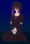  chikage_(sister_princess) elbow_gloves gloves gothic purple_hair sister_princess skull solo veil 