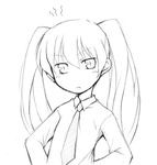  angry copyright_request greyscale lowres monochrome necktie nu_(plastic_eraser) shirt sketch solo twintails 