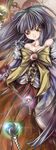  bad_source black_hair bow breasts brown_eyes chaotic-unknown cleavage dress embellished_costume gem hime_cut houraisan_kaguya long_hair looking_at_viewer medium_breasts solo touhou 