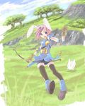  animal_ears archer_(ragnarok_online) artist_request bow_(weapon) breastplate bunny_ears day lunatic_(ragnarok_online) outdoors ragnarok_online solo thighhighs weapon 