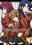  aisaka_taiga blazer bokken jacket kawashima_ami kushieda_minori multiple_girls oohashi_high_school_uniform school_uniform sword thighhighs toradora! weapon wooden_sword youei_(maiko) zettai_ryouiki 