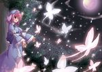  bangs bug butterfly insect minakuchi_takashi moon saigyouji_yuyuko solo touhou 