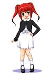  blue_eyes blush child copyright_request kirin_kakeru red red_hair solo twintails 