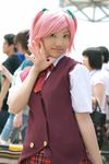  cosplay highres mahou_sensei_negima! photo plaid plaid_skirt sasaki_makie skirt solo 
