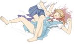  barefoot blood blood_on_face decapitation feet guro legs multiple_girls neon_genesis_evangelion panties sachisuke_masumura school_uniform soles souryuu_asuka_langley struggling toes underwear 