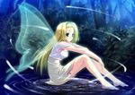  barefoot blonde_hair blue_eyes fairy long_hair original pointy_ears sakaki_maki solo wings 