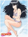  bikini black_hair covered_nipples hyuuga_hinata long_hair naruto naruto_(series) solo striped striped_bikini swimsuit underwater very_long_hair water xennad_eulano 