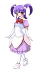  copyright_request dress elbow_gloves gloves green_eyes kirin_kakeru pantyhose purple_hair solo twintails 