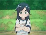  animated animated_gif buruma crossed_arms etou_mei gakuen_utopia_manabi_straight! gym_uniform in_the_face lowres screencap solo volleyball 