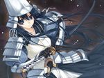  armor armored_dress black_hair blue_eyes cowboy_shot dutch_angle helmet holding holding_sword holding_weapon japanese_armor japanese_clothes kabuto katana keg kote long_hair looking_at_viewer rance_(series) ready_to_draw sengoku_rance sheath sheathed shoulder_armor sode solo sword uesugi_kenshin_(rance) weapon 