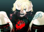  blonde_hair blood crazy hair_over_one_eye male_focus rin_(togainu_no_chi) solo togainu_no_chi true_blood 