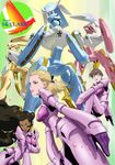  artist_request blonde_hair blue_eyes brown_hair dark_skin elisa_doolittle fantine_valjean igpx jessica_darlin long_hair mecha multiple_girls short_hair 