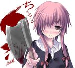  axe blood blush gasai_yuno hatchet kantoku mirai_nikki solo weapon western_hatchet 