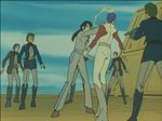  5boys 80s animated animated_gif bright_slap densetsu_kyojin_ideon gije_zaral karala_ajiba lowres multiple_boys oldschool slapping 