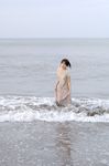  day kipi-san ocean photo real_life short_hair solo wading 