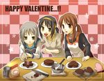  apron asahina_mikuru brown_hair cake_pan chocolate_making cutting_board happy_valentine lowres mixing_bowl multiple_girls nagato_yuki oven_mitts short_hair sleeves_pushed_up suzumiya_haruhi suzumiya_haruhi_no_yuuutsu valentine 