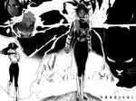  bleach breasts cat dark_skin greyscale kubo_taito medium_breasts monochrome ponytail shihouin_yoruichi shihouin_yoruichi_(cat) sideboob wallpaper 