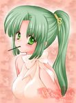  food green_hair higurashi_no_naku_koro_ni mouth_hold pocky solo sonozaki_mion tuki valentine 