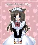  amano_(caramel_shock) animal_ears cat_ears copyright_request glasses happy_valentine maid solo valentine 