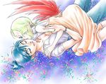  1girl blonde_hair blue_eyes blue_hair breath_of_fire breath_of_fire_v couple dress hetero nina_(breath_of_fire_v) red_wings ryuu_(breath_of_fire_v) short_hair syri wings 