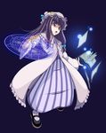  artist_request book hexagram long_hair magic_circle patchouli_knowledge purple_background solo touhou 