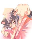  animal_ears cat_ears nagato_yuki nude shiranagi sleepy solo suzumiya_haruhi_no_yuuutsu 