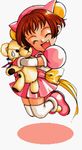  artist_request chibi gouketsuji_ichizoku groove_on_fight hananokouji_popura official_art solo stuffed_animal stuffed_toy teddy_bear thighhighs 