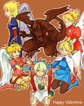  angel_wings artist_request blonde_hair blue_eyes blue_footwear boots breath_of_fire breath_of_fire_i breath_of_fire_ii breath_of_fire_iii breath_of_fire_iv breath_of_fire_v chocolate dragon green_eyes happy_valentine leotard lowres multiple_girls nina_(breath_of_fire_i) nina_(breath_of_fire_ii) nina_(breath_of_fire_iii) nina_(breath_of_fire_iv) nina_(breath_of_fire_v) pantyhose red_leotard red_wings short_hair valentine very_short_hair white_wings wings 