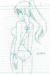  kusanagi_tonbo monochrome original panties ponytail sketch solo underwear 