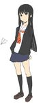  cardigan futami_eriko kibina_high_school_uniform kimi_kiss kneehighs maro_nie paper_airplane school_uniform socks solo 