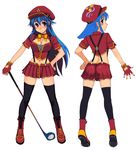  arin boots breasts cleavage cleavage_cutout golf_club hat highres kusanagi_tonbo large_breasts miniskirt pangya skirt thighhighs zettai_ryouiki 