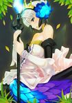  dress gwendolyn headdress mikazuki_akira! multicolored multicolored_wings nature odin_sphere polearm solo spear strapless strapless_dress weapon wings 