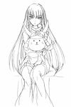  c.c. closed_mouth code_geass greyscale lineart long_hair looking_at_viewer matsukura_nemu monochrome robe simple_background solo stuffed_animal stuffed_toy tsurime turtleneck very_long_hair white_background 