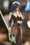  belt black_dress blue_hair brown_eyes dress figure gloves hairband holding holding_sword holding_weapon long_hair photo reverse_grip sidelocks solo sword very_long_hair weapon white_gloves wonder_festival wonder_festival_2007 