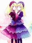  blonde_hair chihiro_(kemonomichi) gothic_lolita hortense lolita_fashion long_hair multiple_girls pantyhose roman sound_horizon violette 