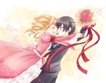  1girl ciel_phantomhive elizabeth_ethel_cordelia_midford flower hug kuroshitsuji maekawa_suu ribbon 