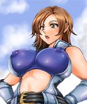  animated animated_gif artist_request breast_expansion breasts bursting_breasts cum cum_inside erect_nipples gif hand_on_hip hips huge_breasts kazama_asuka lowres nipples open_mouth overflow see-through shirt solo tekken tight_shirt 