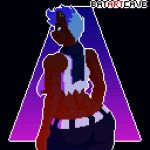  2d_animation animated anthro big_butt blue_hair bombshell_(nitw) breasts butt clothed clothing clothing_lift ear_piercing facial_peircing female flashing fur hair looking_at_viewer looking_back mammal night_in_the_woods pants pelao0o piercing presenting presenting_hindquarters rear_view side_boob thick_thighs under_boob ursine video_games 