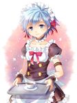  copyright_request cup maid maid_headdress male_focus mauve otoko_no_ko saucer solo tartaros_online tea teacup tray 