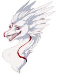  2016 alpha_channel ambiguous_gender digital_media_(artwork) dragon flight_rising fur furred_dragon hair headshot_portrait open_mouth portrait ravoilie red_eyes simple_background smile solo teeth tongue transparent_background white_fur white_hair wildclaw_dragon 