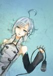  ahoge bad_id bad_pixiv_id detached_sleeves headphones heterochromia highres male_focus pipipiosuke popped_collar silver_hair solo tears utatane_piko vocaloid water 