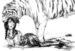  artist_request blood female guro kobushi_abiru lowres monochrome predator_and_prey sayonara_zetsubou_sensei tiger vore 