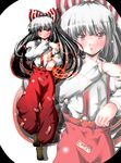  bad_id bad_pixiv_id dress_shirt fire fujiwara_no_mokou kyuuri_ryou pants red_eyes shirt solo suspenders touhou white_hair zoom_layer 